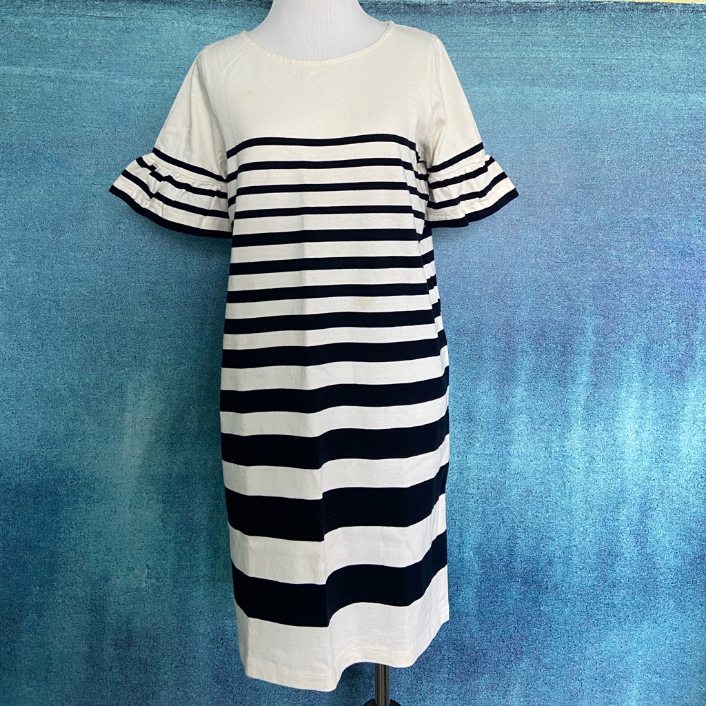 Striped Chinti & Parker Dress With Ruffled Sleeves